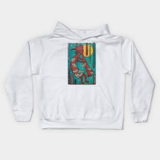 Kokopelli Dance in the Moonlight by Harriette Knight Kids Hoodie